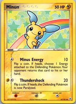Minun 67/101 Common Hidden Legends Pokemon Lightly Played - Image 1
