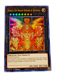 Yugioh TCG Hieratic Sun Dragon Overlord of Heliopolis 1st Edition Ultra Rare LP - Image 1