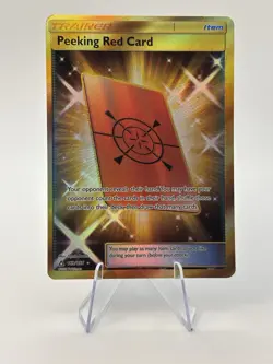 Peeking Red Card (Secret Rare) Secret Rare SM - Ultra Prism 169/156 LP/NM - Image 1