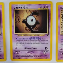 Pokemon TCG Neo Discovery/Revelation Unown 8-Card Lot E, F, I, L, O, V - Image 3