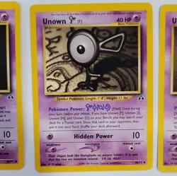 Pokemon TCG Neo Discovery/Revelation Unown 8-Card Lot E, F, I, L, O, V - Image 4
