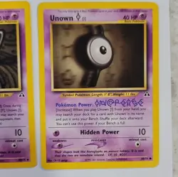 Pokemon TCG Neo Discovery/Revelation Unown 8-Card Lot E, F, I, L, O, V - Image 5