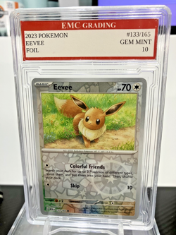 EEVEE #133/165 FOIL Pokemon 2023 Card GRADED 10 MINT TCG CCG - Image 1