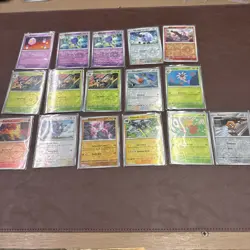 Pokemon SCR Lot Of 16 Reverse Holo Cards, Common And Uncommon, Some Duplicates - Image 1