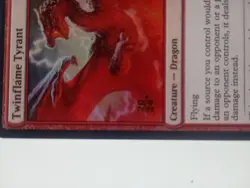 MTG Twin flame Tyrant Pre release Foil Promo Mythic Rare Foundations Set - Image 2
