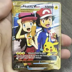 Pokemon Card - Pikachu VMAX Custom Gold Metal Card - TCG Carta In Metallo - Image 1