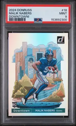 2024 PANINI DONRUSS DOWNTOWN! #18 MALIK NABERS ROOKIE RC PSA 9 - Image 1