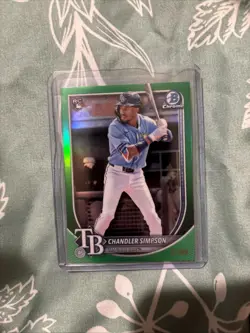 2025 Bowman Chrome-#18 Chandler Simpson (RC) Green Refractor /99 - Image 1