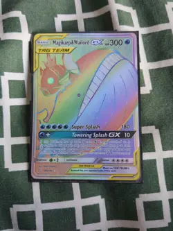 Magikarp & Wailord GX 183/181 Rainbow Secret Rare Team Up LP/NM - Image 1