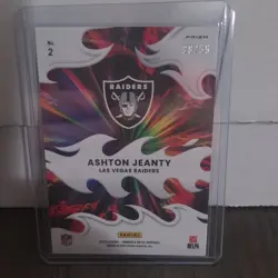 2025 Panini Optic Light It Up Blue Ice Prizm Ashton Jeanty #2 Raiders RC 38/55 - Image 2