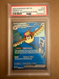 Pokemon Pidgeot EX TCG Card 225/197 Obsidian Flames SIR PSA 10 Gem Mint - Image 1