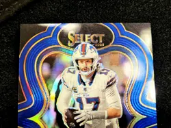 2025 Josh Allen SP 17/99! Panini Select #386 Blue Prizm Color + Jersey Match 1/1 - Image 3