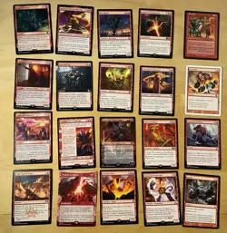 Magic The Gathering Lot Of 20 Red Cards Including Rares and Mythics NM - Image 1