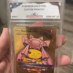 Pikachu Mega Diancie Cosplay Custom Gold Foil Card - Image 3
