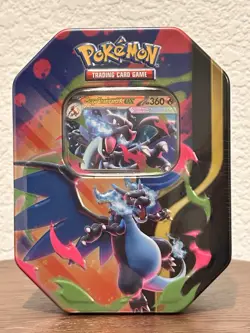 Pokemon TCG: Mega Charizard X EX Tin – Sealed Booster Packs + Promo Card - Image 1