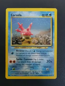 Pokemon Card Corsola 37/75 Neo Discovery Uncommon - Image 1