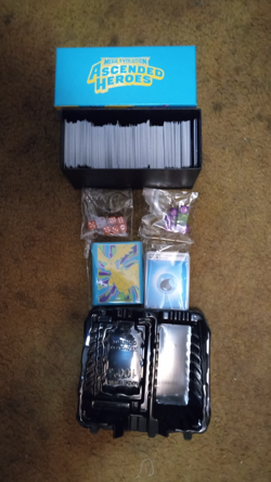 350+Pokemon Scarlet & Violets Ascended Heroes ETB Card Lot W/(Holder,Dice & Box) - Image 1