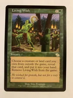 1X NM MTG Magic The Gathering Living Wish Judgment Rare Green Card - Image 1