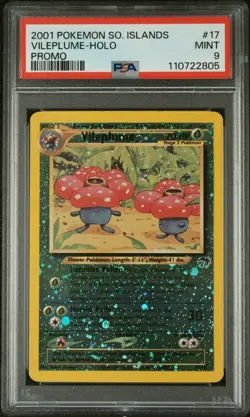 Pokemon TCG Vileplume 17/18 PSA 9 Southern Islands Reverse Holo Promo Card 2001 - Image 1