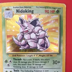 Pokemon TCG Nidoking 11/102 Base Set Holo Rare 90 HP Stage 2 Card 1999 - Image 3