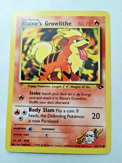 Pokemon Blaine's Growlithe Gym Challenge 62 Regular Unlimited Com. -Uncirculated - Image 1