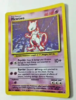 Pokemon TCG Mewtwo Base Set 10/102 Holo Unlimited Holo Rare - Uncirculated - Image 3