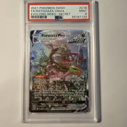 2021 Pokemon Evolving Skies Rayquaza VMAX #218 Secret Full Alt Art PSA 9 Mint - Image 1