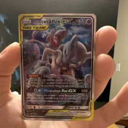 Pokemon Mewtwo & Mew GX TAG TEAM Promo Holo SM191 Sm Basic Psychic 270 HP - Image 1