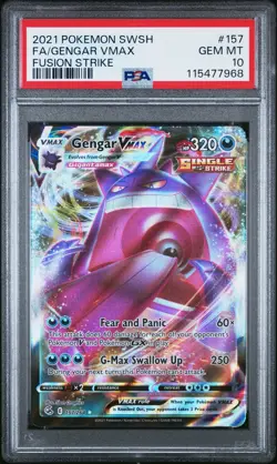 2021 Pokemon Sword & Shield Fusion Strike Gengar VMAX #157 Ultra Rare PSA 10 - Image 1