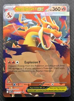 Mega Charizard Y ex 022/217 Ascended Heroes Pokemon TCG NM Pack Fresh! - Image 1