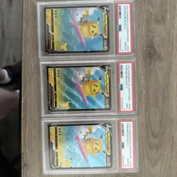 Sequential PSA 8/9/10 2021 POKEMON CELEBRATIONS #008 SURFING PIKACHU V PSA 10 - Image 1