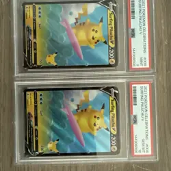 Sequential PSA 8/9/10 2021 POKEMON CELEBRATIONS #008 SURFING PIKACHU V PSA 10 - Image 5