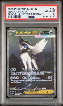 2025 Pokemon MEG EN Mega Absol ex #180 PSA 10 GEM MINT Special Illustration Rare - Image 1