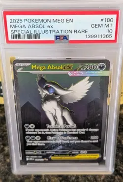 2025 Pokemon MEG EN Mega Absol ex #180 PSA 10 GEM MINT Special Illustration Rare - Image 3