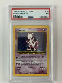 Pokemon Mewtwo Holo Rare 10/130 2000 Base Set 2 Near Mint (NM) - Image 1