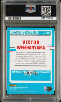 Victor Wembanyama 2023-24 Donruss Basketball #220 Spurs Rookie RC PSA 10 - Image 2