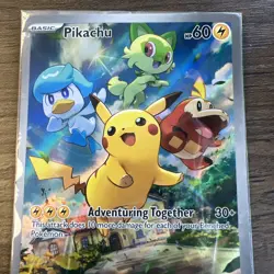 Pokemon Pikachu TCG SVP027 Black Star Promo Holo Card Full Art Factory Sealed - Image 3