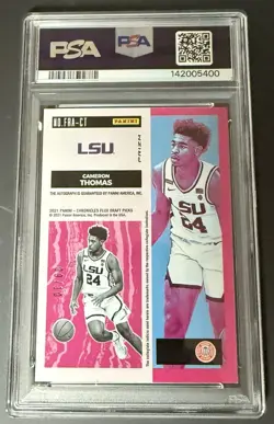2021 Panini Chronicles DP Cameron Thomas Rookie Auto Gold /10 PSA 9 Nets Flux RC - Image 2