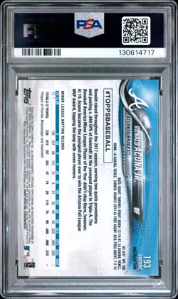 2018 Topps Chrome #193 Ronald Acuna Jr. Sepia Refractor PSA 10 - Image 2
