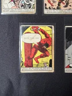 1966 Donruss Marvel 5 Card Lot -Cpt America, Iron Man, Spider-Man 10 17 18 30 37 - Image 2