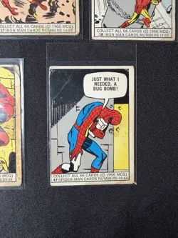 1966 Donruss Marvel 5 Card Lot -Cpt America, Iron Man, Spider-Man 10 17 18 30 37 - Image 3