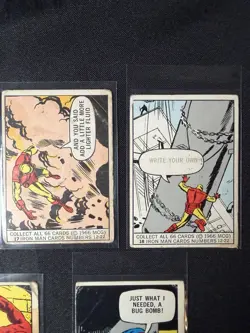 1966 Donruss Marvel 5 Card Lot -Cpt America, Iron Man, Spider-Man 10 17 18 30 37 - Image 4