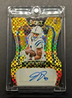 JOSH DOWNS Rookie Auto 2023 Select Gold Checker Die-Cut Power Prizm SSP /10 RC - Image 1