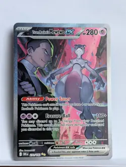 Pokemon TCG Destined Rivals Team Rocket's Mewtwo EX SIR 231/182 MINT CONDITION - Image 1