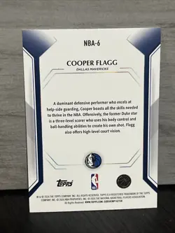Cooper Flagg 2026 Topps Collector Kit Exclusive #NBA-6 Foil Holo Mavs RC Rookie - Image 2