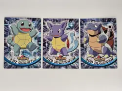 Pokemon Topps Blastoise, Wartortle, Squirtle Evolution Cards 7 8 9 Non Foil TV - Image 1