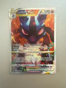 Pokemon Card Lucario VSTAR SWSH291 Ultra Rare Black Star Promo Near Mint - Image 1