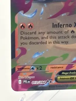 Mega Charizard X EX 013/094 Phantasmal Flames Pokemon Card Holo NM - Image 4