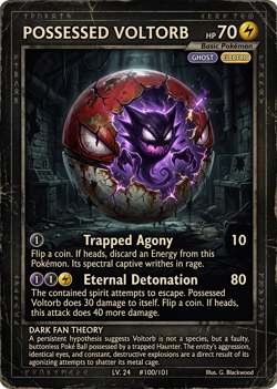Pokemon Horror Haunter x Voltorb Custom Card - Image 1