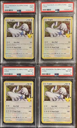 Pokemon LUGIA Celebrations #022 4-CARD LOT ~ PSA 8 (x2) PSA 9 (x2) - Image 1